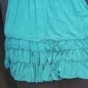 Elegant Turquoise Open Back Boho Dress